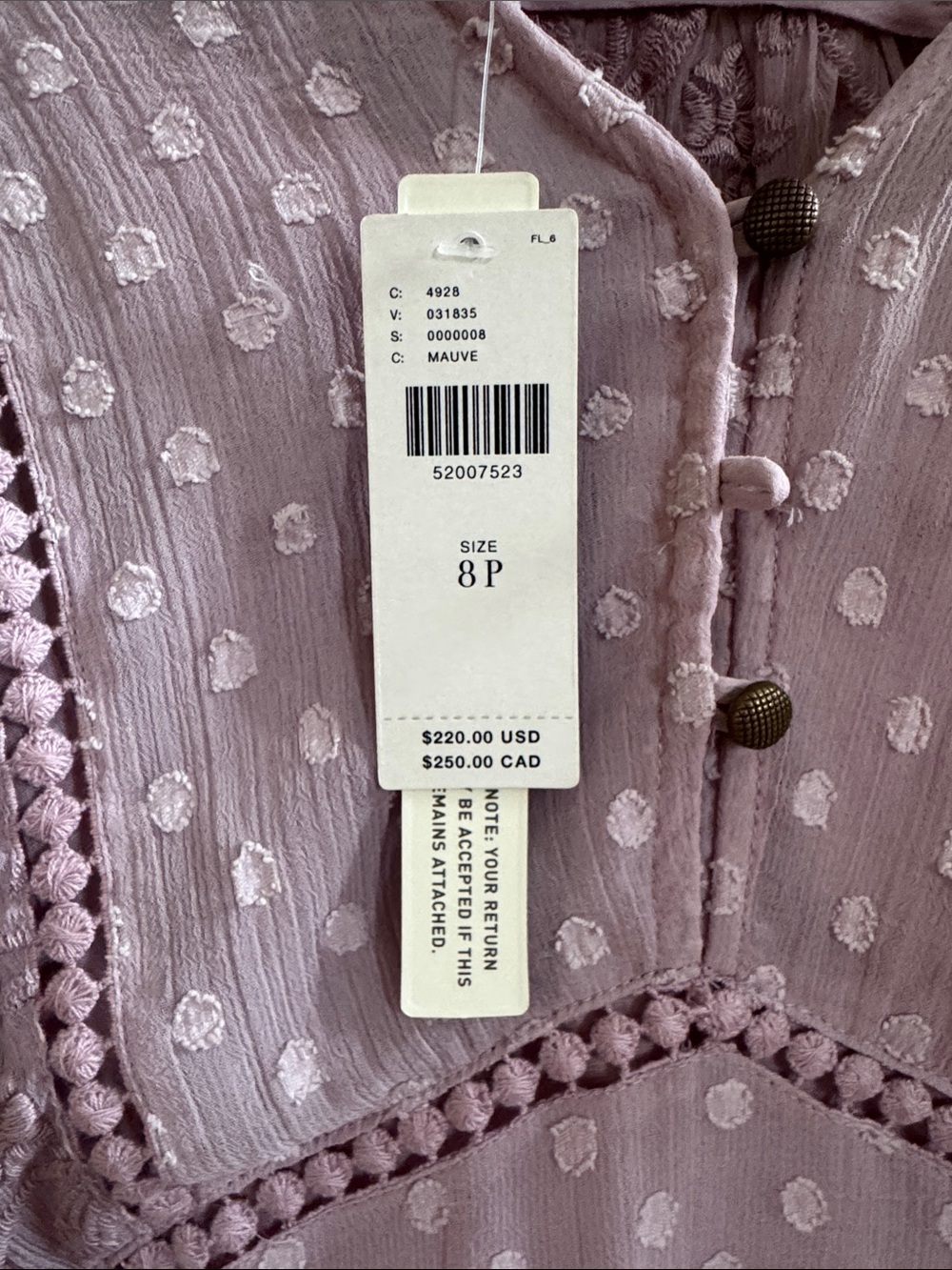 NWT Anthropologie Knightly Lilac/Mauve Maxi Embroidered Dress - Picture 3 of 5